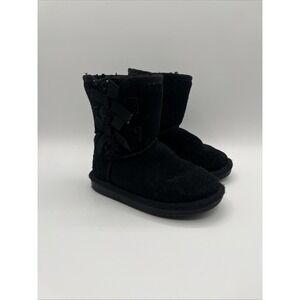 Koolaburra By Ugg Girls Size 8 Victoria Black Suede Boots 1090330